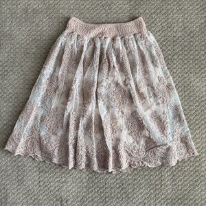 Emilia Burano Mauve Lace Skirt, Made in Italy, One Size